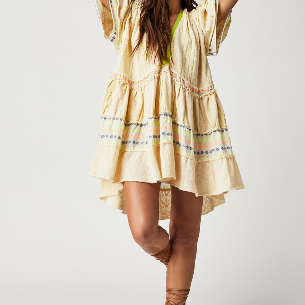 Free People Yellow High Low Dress